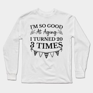 Funny vintage happy 60th birthday women wife 60 year old Long Sleeve T-Shirt